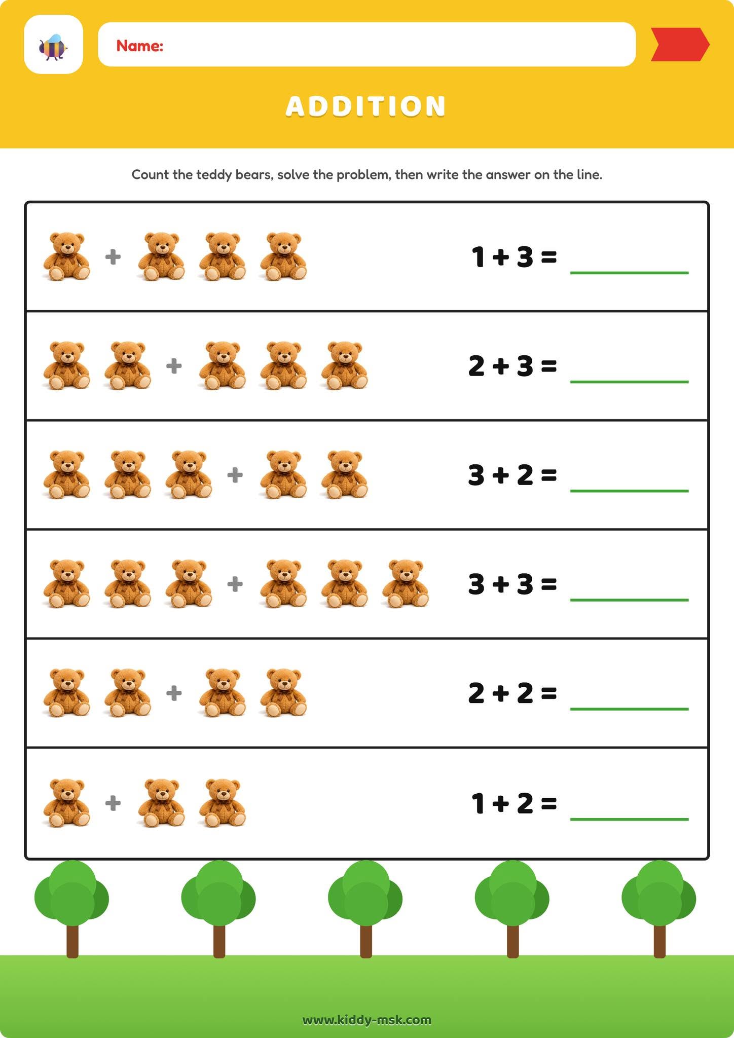 Adunare cu jucării (Addition) — Set 1 — prima pagină